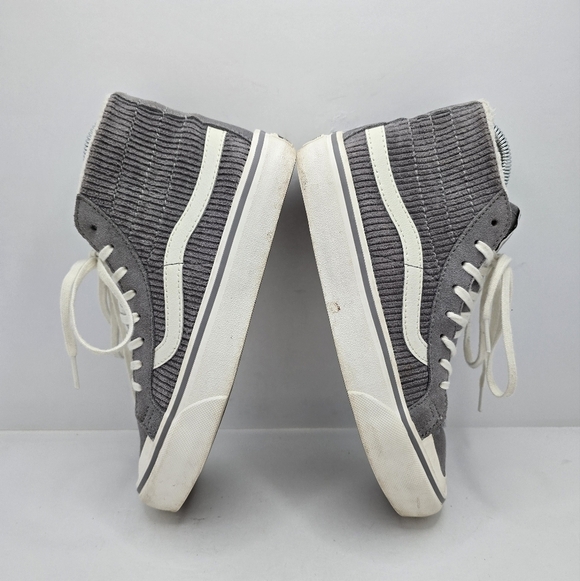 Vans | SK8-HI 138 Decon SF gray corduroy indie skateboard sneakers | WMS 6 - Picture 12 of 13